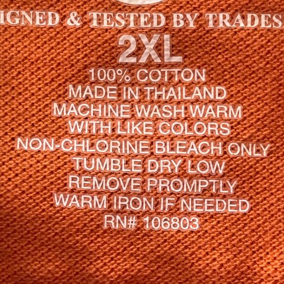 Duluth Trading Polo Workshirt Men 2XL Orange Pocket Short Sleeve Collared 18095 - Picture 4 of 11